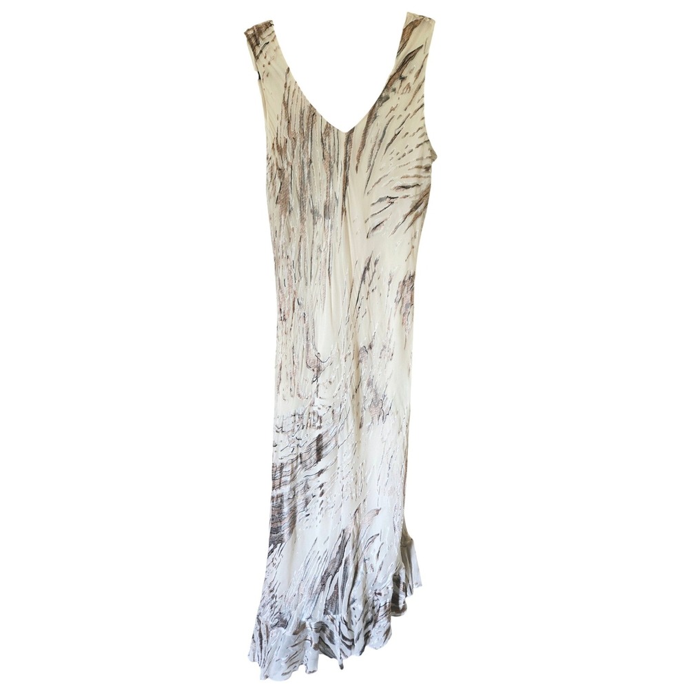 Vintage Simply Silk Slip dress Ruffle Midi Dress Small 90s Y2K